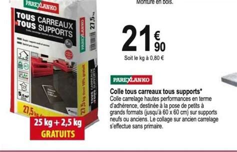 Promo Colle Tous Carreaux Tous Supports Parexlanko Chez Trid Me