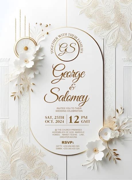 Wedding Invitation Greeting Cards Elegant Vintage Style Premium Ai