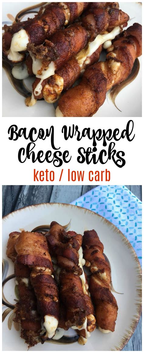 Bacon Wrapped Cheese Sticks - Low Carb Appetizers