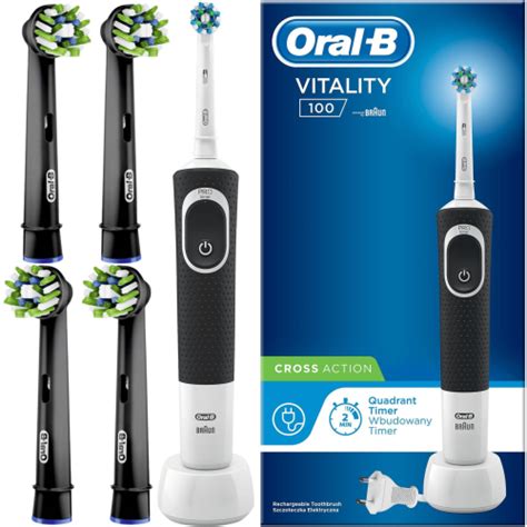 Szczoteczka Elektryczna Oral B Vitality 100 Crossaction Czarna Zestaw