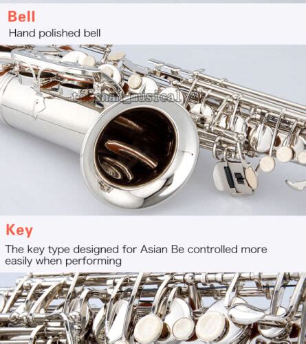 Professional TaiShan 760E Alto Saxophone Eb Silver Nickel Sax With Case