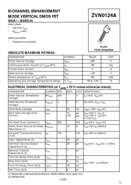 Zvn A Fet Datasheet Distribuidor Stock Y Mejor Precio