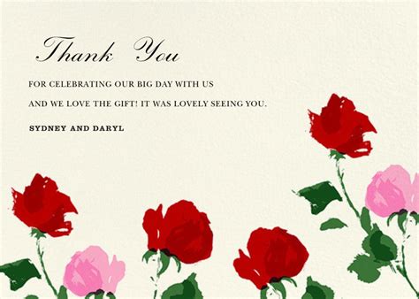 Rose Thank You Thank You Card Send Online Instantly Track Opens