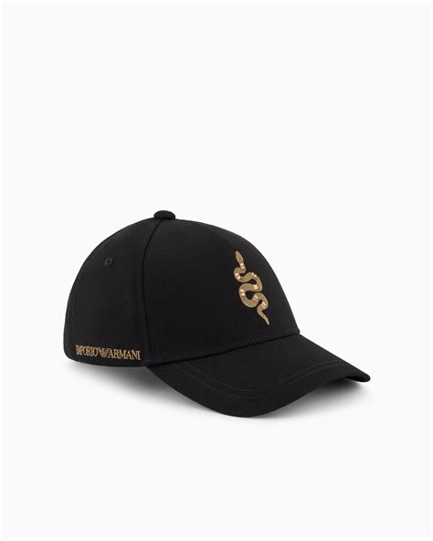 Gorra de béisbol con bordado de serpiente Año Nuevo Lunar Emporio Armani