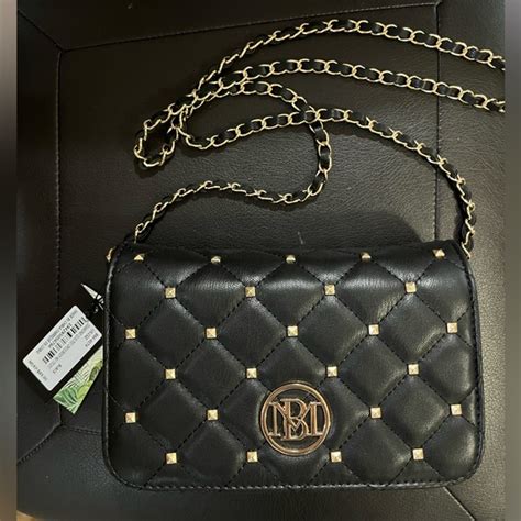 Badgley Mischka Bags Nwt Badgley Mischka Studio Black Quilted Gold