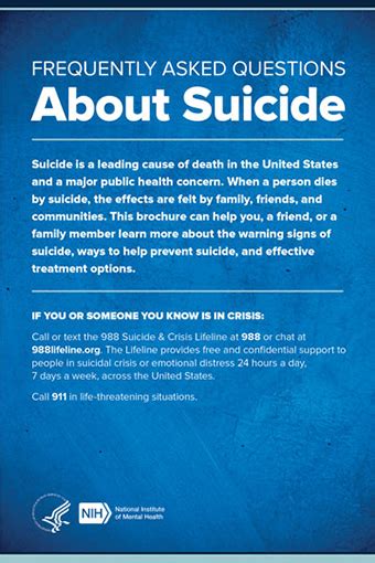 Frequently Asked Questions About Suicide National Institute Of Mental