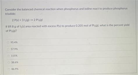 Solved Consider the balanced chemical reaction when | Chegg.com