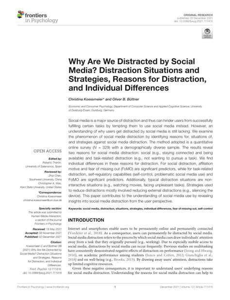 Pdf Why Are We Distracted By Social Media Distraction Situations And