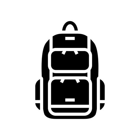 Backpack Rucksack Glyph Icon Vector Illustration Vector Art At