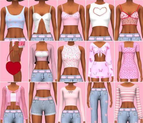 Sims 4 y2k cc top clothes mcbling patreon ts4 cc The Sims 4 Pc, Sims 4 ...