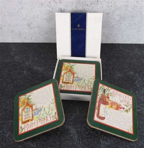 Vintage Pimpernel Cork Backed Coasters England Gc Auctions