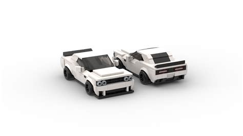 Lego Moc Lego Dodge Challenger Srt Demon White By Nafdonebuiltit Rebrickable Build With Lego