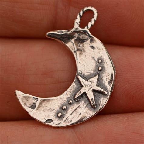 Silver Moon Charm Etsy