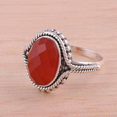 Unicef Market Carnelian Ring Artisan Crafted Sterling Silver Jewelry