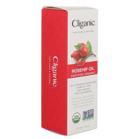 Cliganic 100 Pure And Natural Certified Organic Body Oil Rosehip 1 Fl