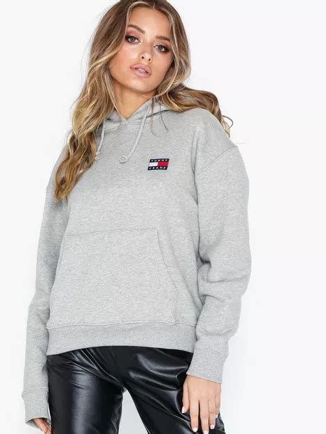 Buy Tommy Jeans Tjw Tommy Badge Hoodie Light Gray