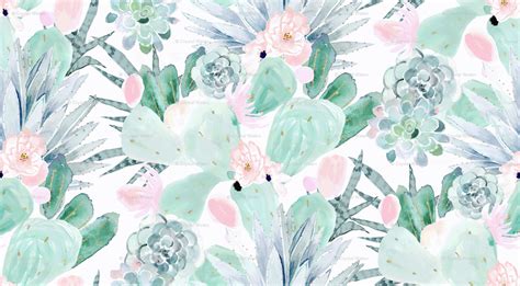 Watercolor Cactus Aesthetic Wallpapers - Wallpaper Cave