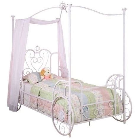 Powell Furniture Princess Emily Carriage Twin Metal Canopy Bed 565