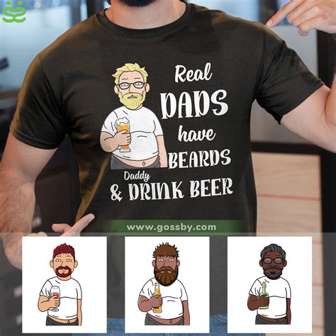 Funny Dad Real Dads Have Beards Drink Beer Black Father S Day