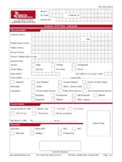 Customer KYC Form Individual South Indian Bank Customer Kyc Form