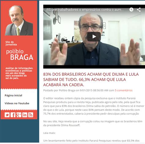 Políbio Braga divulga pesquisa sobre Operação Lava Jato Paraná Pesquisas