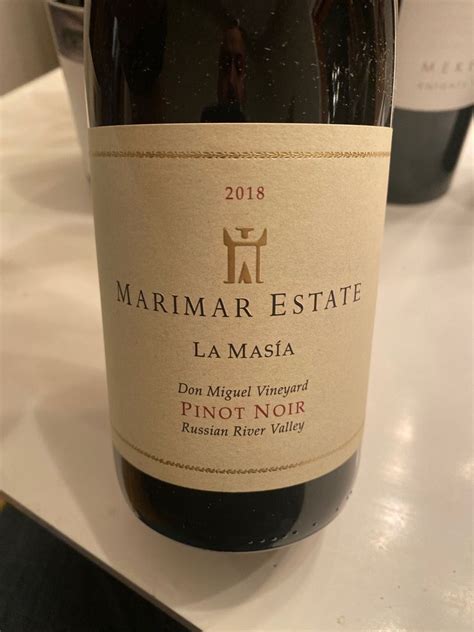 Marimar Estate Pinot Noir La Masia Don Miguel Vineyard Usa