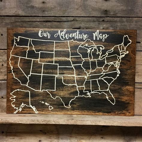 Travel Map Wooden Adventure Map Wood Map USA Travel Map Personalized ...