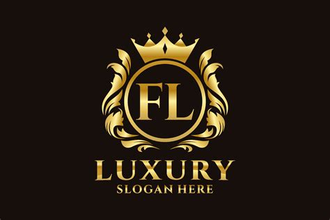 Initial FL Letter Royal Luxury Logo Template In Vector Art For