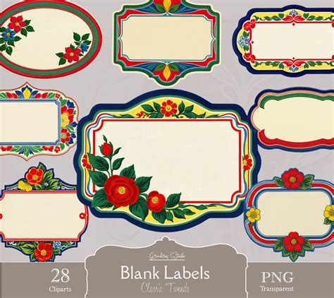 Vintage Blank Labels Vintage Floral Labels Png A Files Old Labels