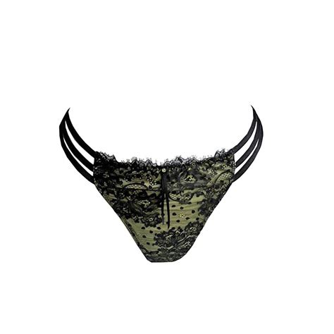 Ambra Lingerie Brigitte Tanga Donker Groen Italian Design