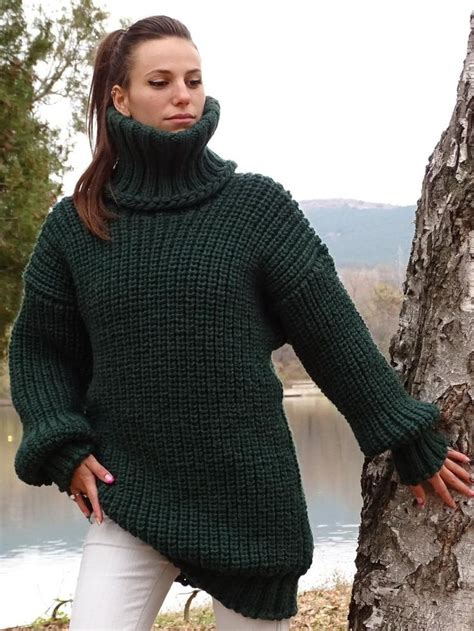 6 Strands Green Mohair SweaterHand Knit SweaterCrewneck Etsy