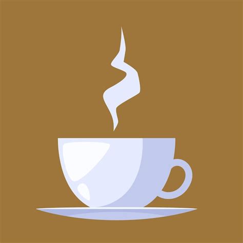 Premium Vector Vector Cup Of Hot Coffee With Smoke Flat Style Decorative Design For Cafeteria