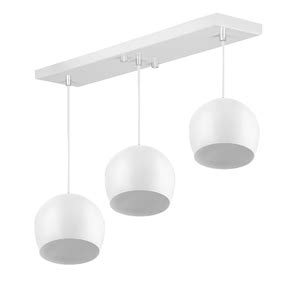 Lustre Pendente Bola Triplo Base Retangular Branco Leroy Merlin