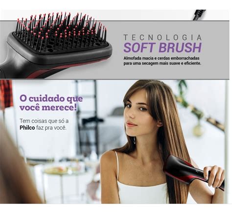 Escova Secadora Philco Soft Brush Alisa Seca Jato Ar Frio Frete Gr Tis