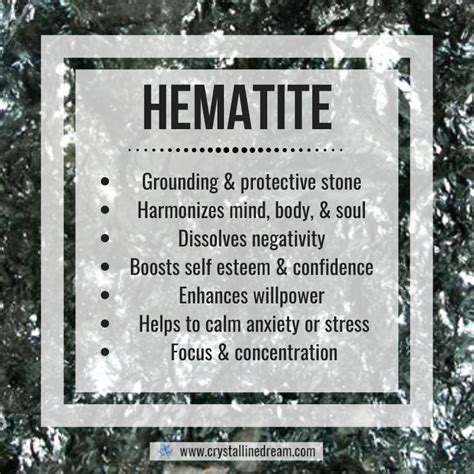 Hematite Meaning & Crystal Properties | Crystal healing stones ...