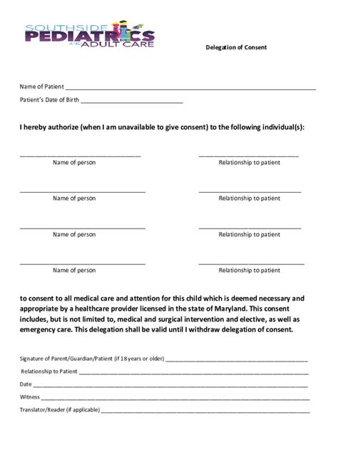 Fillable Online Patient Consent Form Parental Medical Fax Email