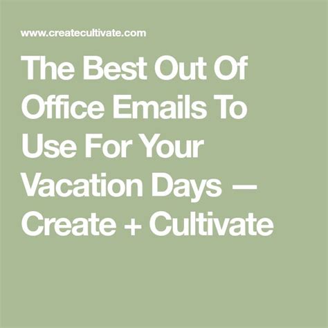 The Best Out-of-Office Emails to Use for Your Vacation Days - Create ...