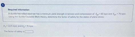 Solved Required Information A Ductile Hot Rolled Steel Bar Chegg