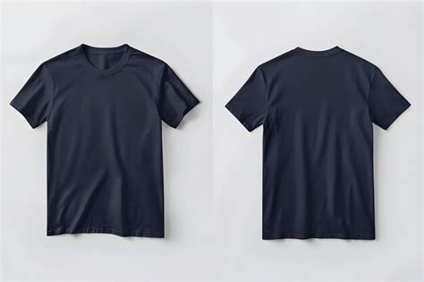 Premium Photo | Navy Blue Tshirt Mockup Set Front and Back Views ...