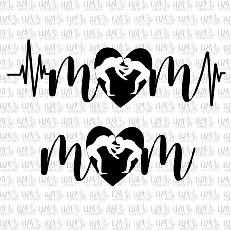 Wrestling Heartbeat Svg Eps And Png Wrestling Mom Svg Wrestling Mom