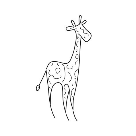 Premium Photo | A drawing of a giraffe with a long neck and a long neck ...