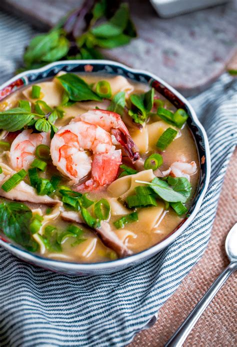 Asian Shrimp And Noodle Soup A Beautiful Plate