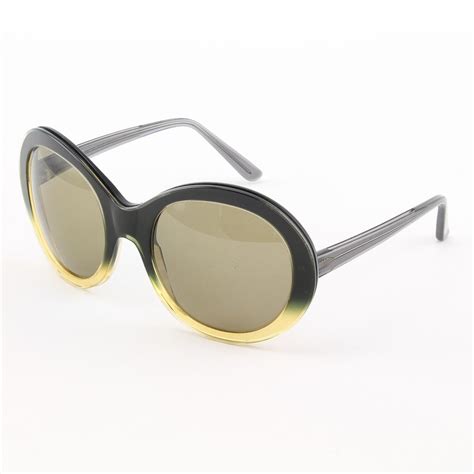 Marni Ma162s Sunglasses Col 13 Oversized Dark Navy Yellow Clear Frame With Amber Gradient Lenses