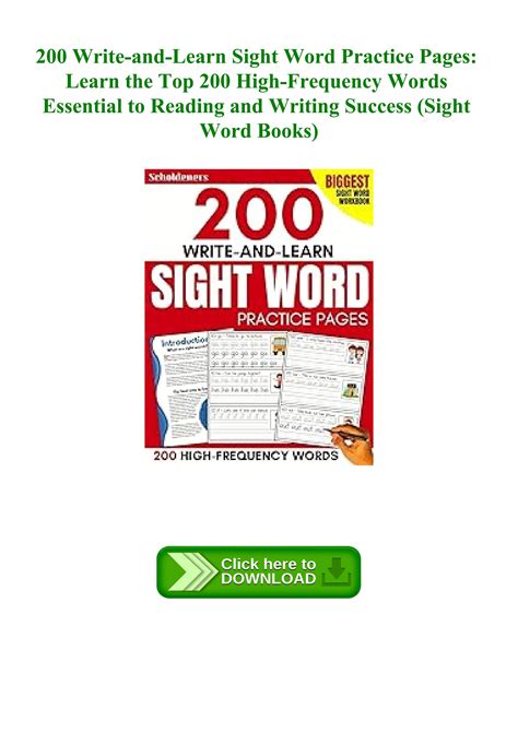 Reading 200 Write And Learn Sight Word Practice Pages Learn The Top