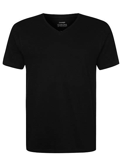 V Neck T Shirt Black Men George At Asda