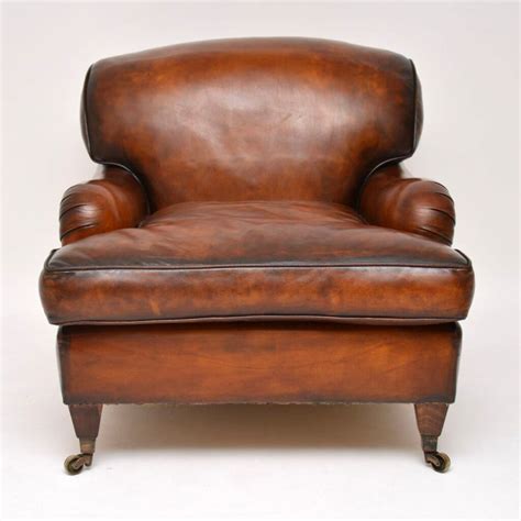 Antique Leather Howard Style Armchair Marylebone Antiques