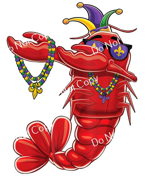 Colorsplash Ultra Transfers Funny Mardi Gras Crawfish