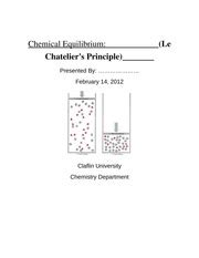 Lab Report Chemical Equilibrium ChemicalEquilibrium Le Chatelier