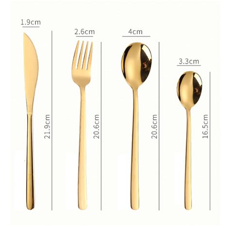 Vintage Stainless Steel Cutlery Set Of 4 Golden Online Premium