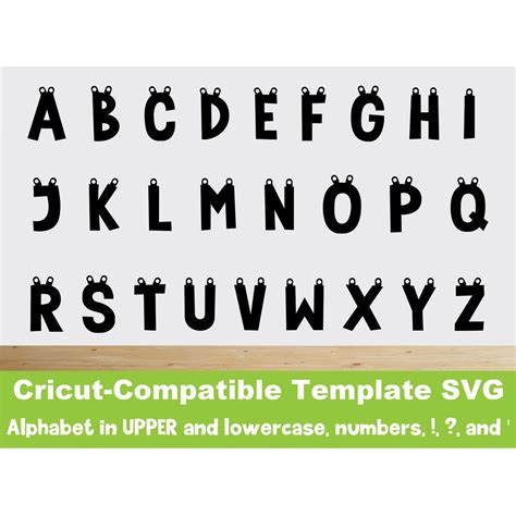 Cricut Template Alphabet Banner Kit Letters Numbers Symbols Create Your Own Custom Set Party Svg ...